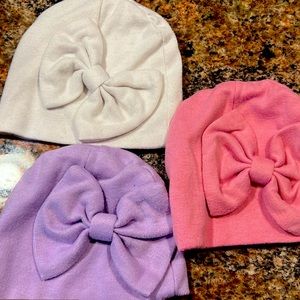 3 Baby girl beanies